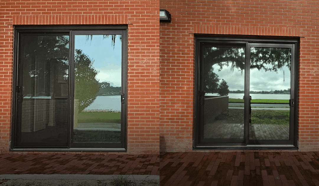 One Way Mirror Tint Installation on Sliding Glass Doors