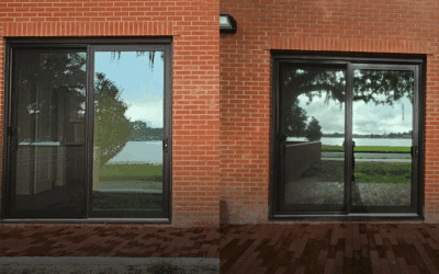One Way Mirror Tint Installation on Sliding Glass Doors